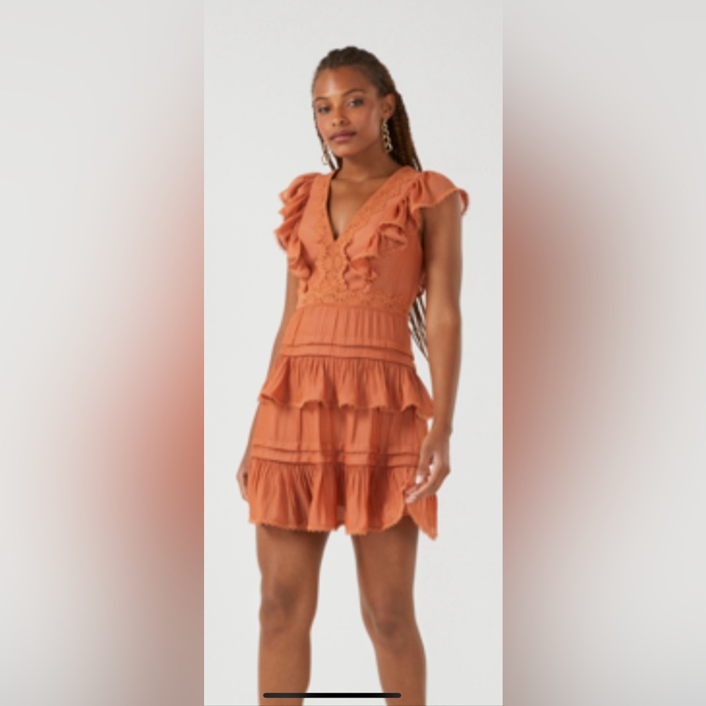 BCBG Maxazria Francis Ruffled Mini Dress Brand New never worn Size 8